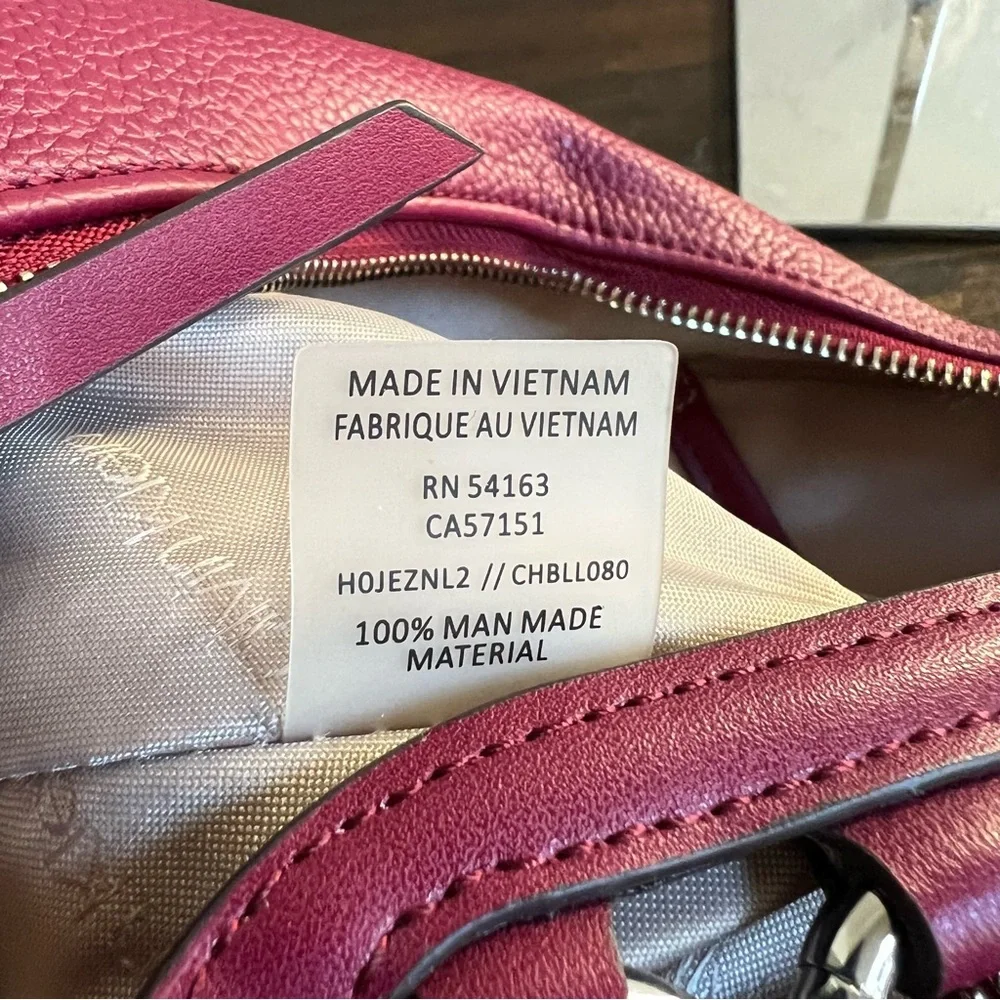 NWOT! Calvin Klein Geo Rocky Road Vegan Leather Hobo Bag In Merlot - Picture 17 of 17